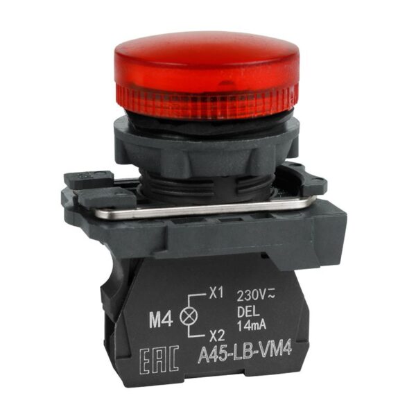 Лампа сигнальная OptiSignal D22 C5-L-B4 красн. пластик 24VAC/DC XB5AVB4 КЭАЗ 332191 (1739240)