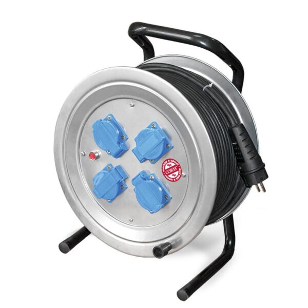 Удлинитель на метал. катушке 4х50м с заземл. 16А IP44 4кВт КГ с защ. крышкой Союз 481S-4005. (342582)