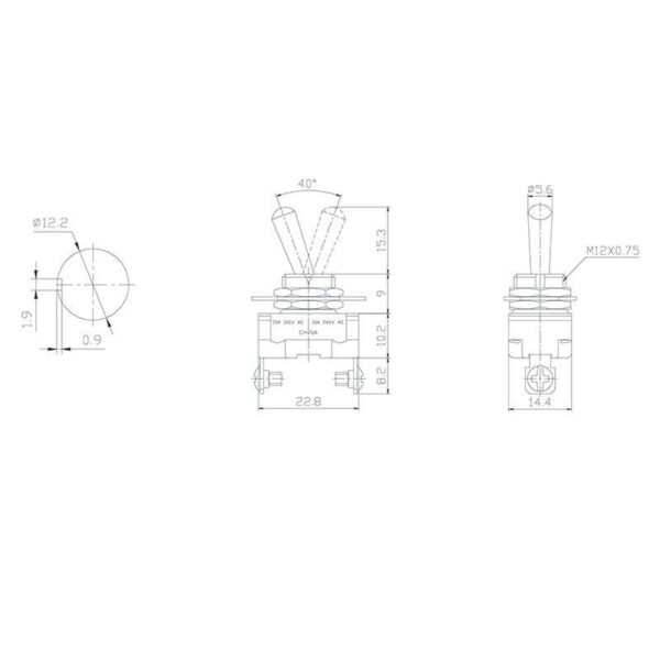 Тумблер 220В 10А (2c) ON-OFF 1п Mini (ASW-23) (инд. упак.) Rexant 36-4310-1 (1255578)