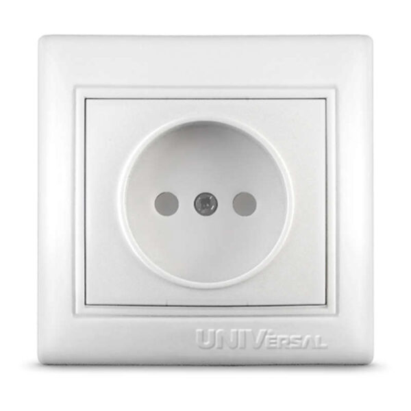 Розетка 1-м СП Севиль 16А IP20 без заземл. защ. шторки бел. UNIVersal С0047 (385130)