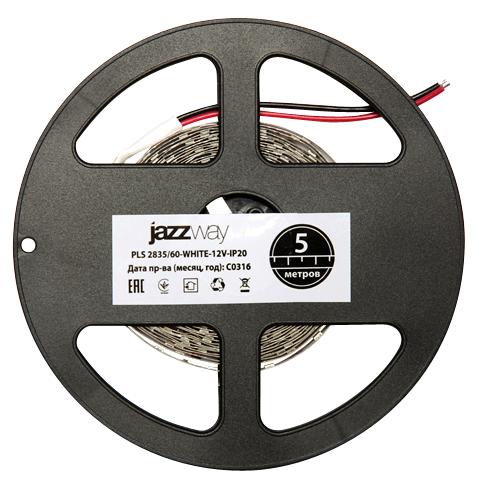Лента светодиодная PLS 2835/120-12V 12Вт/м 6500К холод. бел. IP20 (уп.5м) JazzWay 2859051 (423628)