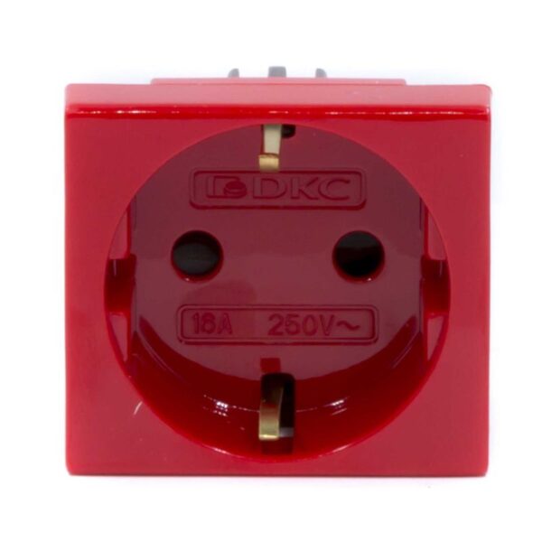 Розетка 1-м 2мод. Viva 16А IP20 2P+E с заземл. защ. шторки красн. DKC 45015 (35060)