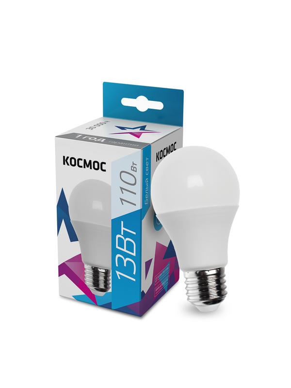 Лампа светодиодная A60 13Вт 4500К E27 220В КОСМОС LkecLED13wA60E2745 (452436)