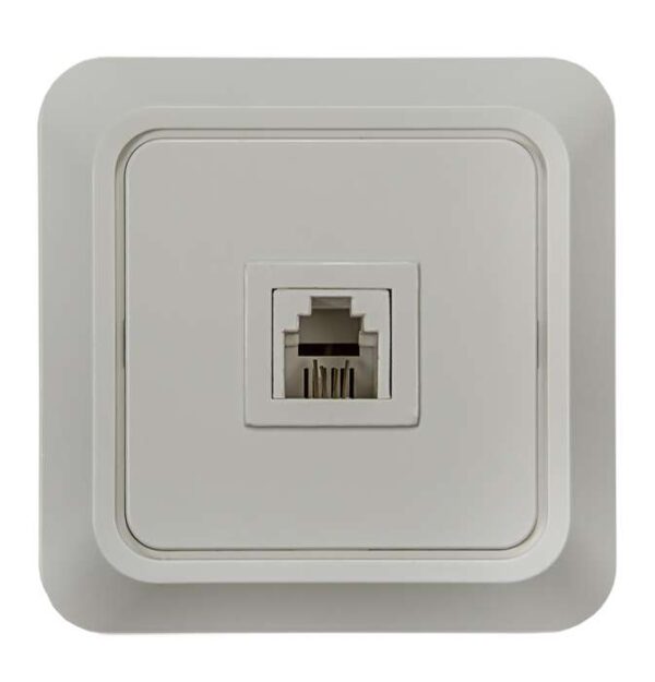 Розетка телефонная 1-м СП Bolleto 7034 16А IP20 бел. ASD / IN HOME 4690612000398 (464655)