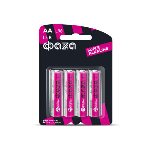Элемент питания алкалиновый AA/LR6 1.5В Super Alkaline BL-4 (уп.4шт) ФАZА 5000285 (495341)
