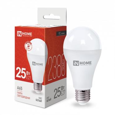 Лампа светодиодная LED-A65-VC 25Вт грушевидная 4000К нейтр. бел. E27 2380лм 230В IN HOME 4690612024080 (544659)