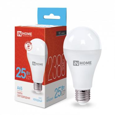 Лампа светодиодная LED-A65-VC 25Вт грушевидная 6500К холод. бел. E27 2380лм 230В IN HOME 4690612024103 (544660)