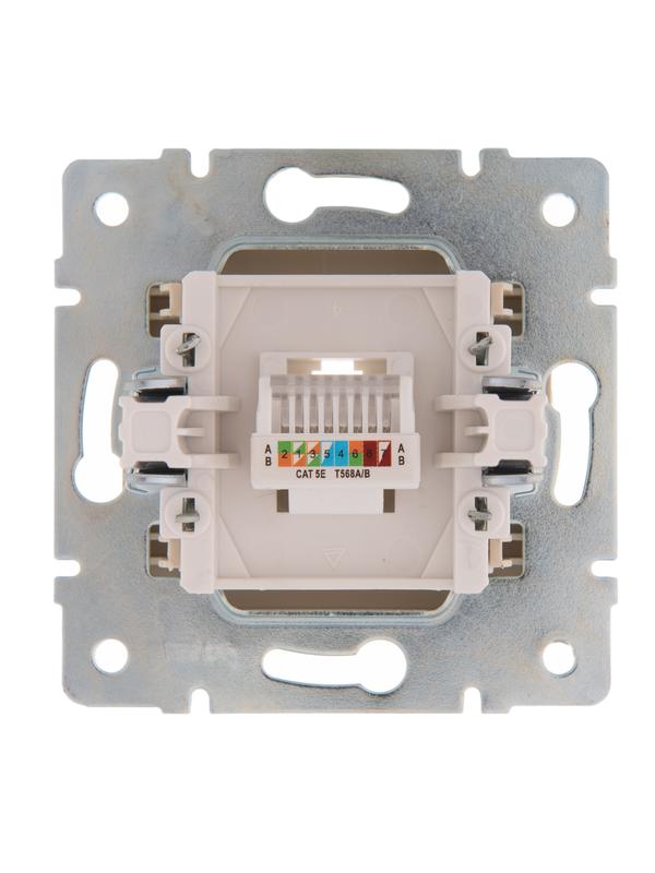 Розетка компьютерная 1-м СП Karina RJ45 механизм крем. LEZARD 707-0388-139 (551537)