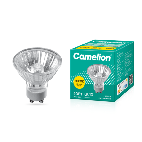 Лампа галогенная JCDRC 220В 50Вт GU10 Camelion 5560 (321266)