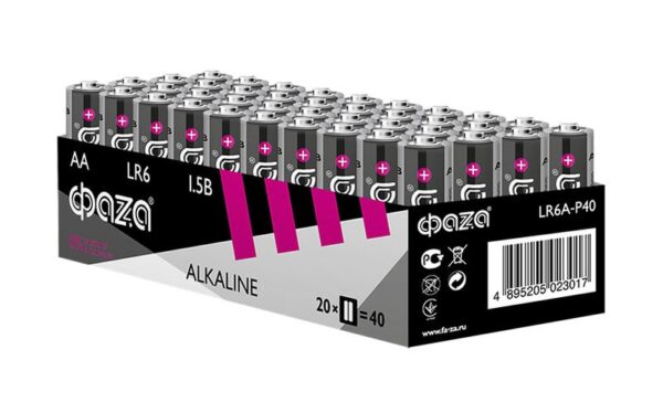 Элемент питания алкалиновый AA/LR6 1.5В Alkaline Pack-40 (уп.40шт) ФАZА 5023017 (556999)
