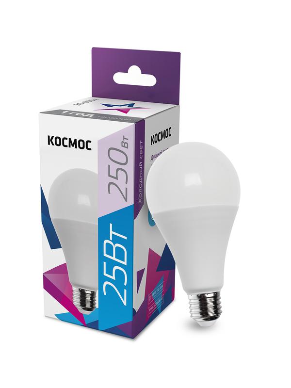Лампа светодиодная A65 25Вт 6500К E27 220В КОСМОС LkecLED25wA65E2765 (561807)