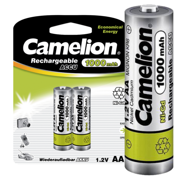 Аккумулятор AA/R6 1000мА.ч NI-CD BP-2 металлик (блист.2шт) Camelion 6181 (197950)