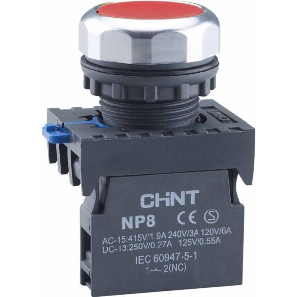 Кнопка управления NP8-11BN/4 без подсветки красн. 1НО+1НЗ IP65 (R) CHINT 667114 (1612148)