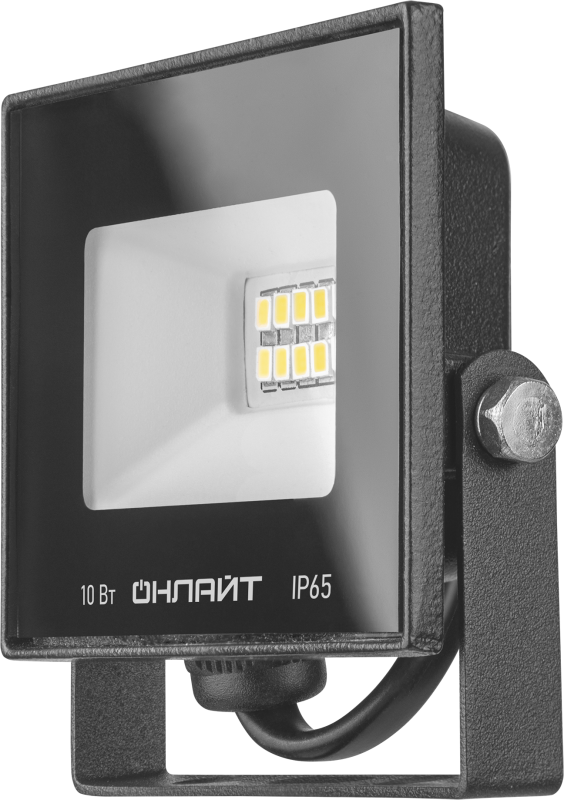 Прожектор светодиодный 71 656 OFL-10-4K-BL-IP65-LED 10Вт 4000К IP65 800лм черн. ОНЛАЙТ 71656 (396504)