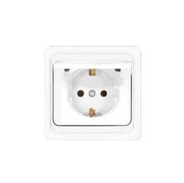 Розетка 1-м СП Валери 16А IP20 с заземл. с крышкой бел. UNIVersal В0029 (75142)