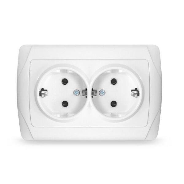Розетка 2-м СП Маргарита 16А IP20 с заземл. бел. UNIVersal М0128 (84922)