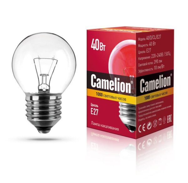 Лампа накаливания MIC D CL 40Вт E27 Camelion 9874 (247336)