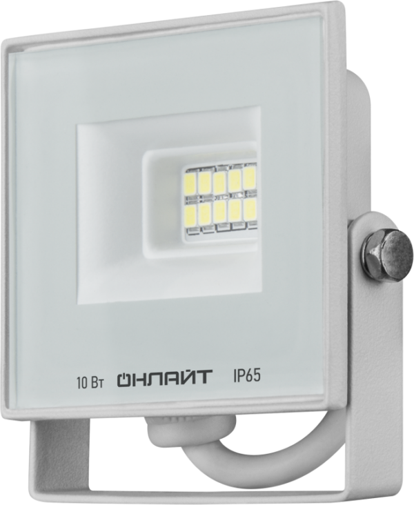 Прожектор светодиодный 90 131 OFL-10-6K-WH-IP65-LED 10Вт 6000К IP65 800лм бел. ОНЛАЙТ 90131 (1655146)