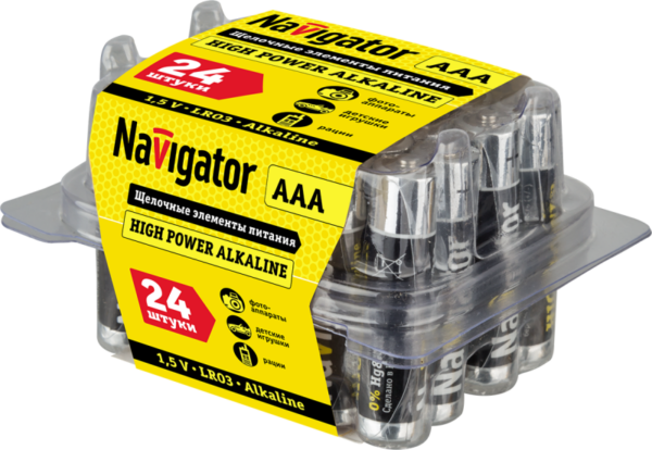 Элемент питания алкалиновый AAA/LR03 94 787 NBT-NE-LR03-BOX24 (уп.24шт) Navigator 94787 (270256)
