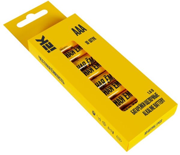 Элемент питания алкалиновый AAA/LR03 Alkaline бокс (уп.10шт) IEK ABT-LR03-OP-B10 (1777235)
