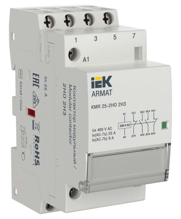 Контактор модульный KMR 25А 230В AC 2НО 2НЗ ARMAT IEK AR-KMR10-025-22-230 (1816540)