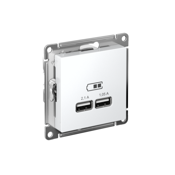 Розетка USB AtlasDesign тип A+A 5В 1х2.1А 2х1.05А механизм бел. SE ATN000133 (1240139)