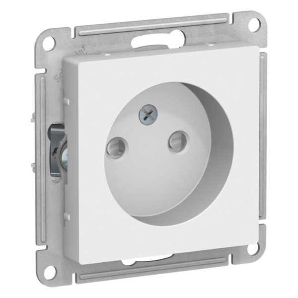 Розетка 1-м СП AtlasDesign 16А IP20 без заземл. защ. шторки механизм бел. SE ATN000149 (1240151)