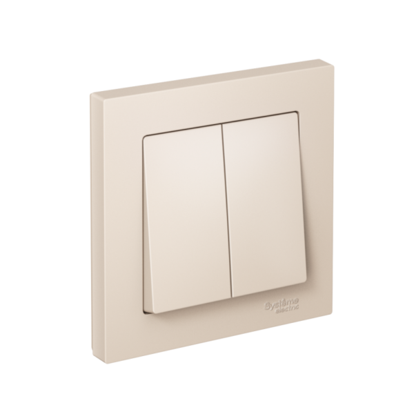 Выключатель 2-кл. СП AtlasDesign 10А IP20 (сх. 5) 10AX в сборе беж. SE ATN000252 (1240204)