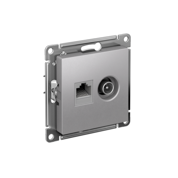 Розетка компьютерная + телевизионная 2-м AtlasDesign RJ45 кат.5E + TV механизм алюм. SE ATN000389 (1240257)