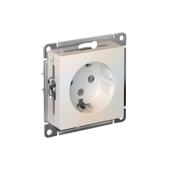 Розетка 1-м СП AtlasDesign 16А IP20 с заземл. механизм жемчуж. SE ATN000443 (1240283)