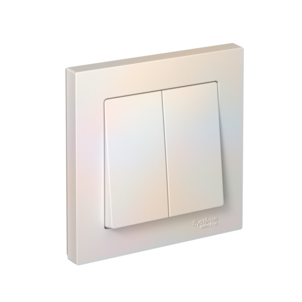 Выключатель 2-кл. СП AtlasDesign 10А IP20 (сх. 5) 10AX в сборе жемчуж. SE ATN000452 (1240290)