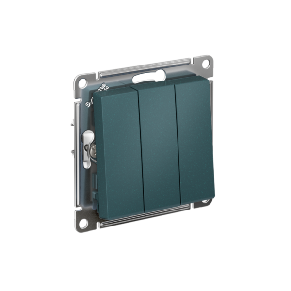 Выключатель 3-кл. СП AtlasDesign 10А IP20 (сх. 1+1+1) 10AX механизм изумруд SE ATN000831 (1240449)