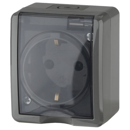 Розетка 1-м ОП Эра Эксперт 11-2401-03 16А IP54 16AX 250В 2P+E сер. Эра Б0020713 (1231725)