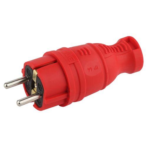 Вилка прямая V8-RED-IP44 16А IP44 з/з каучук красн. Эра Б0044547 (1428682)