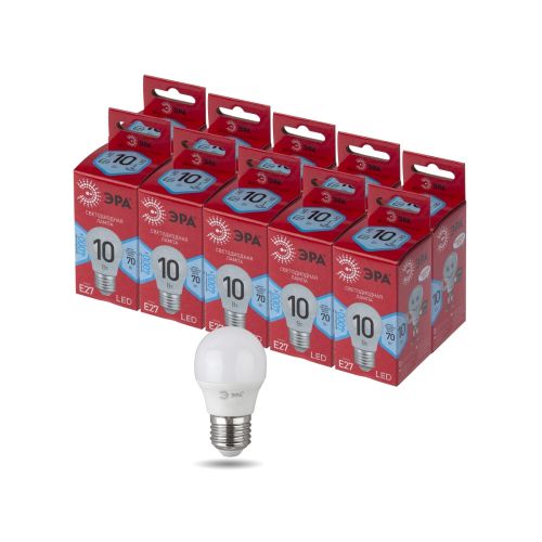 Лампа светодиодная RED LINE LED P45-10W-840-E27 R 10Вт P45 шар 4000К нейтр. бел. E27 Эра Б0050234 (1480613)