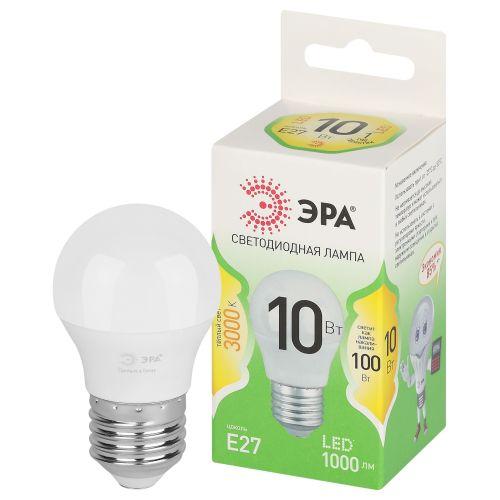 Лампа светодиодная GREEN LINE P45-10W-830-E27 GL 10Вт шар 3000К свет тепл. E27 Эра Б0066977 (1954521)