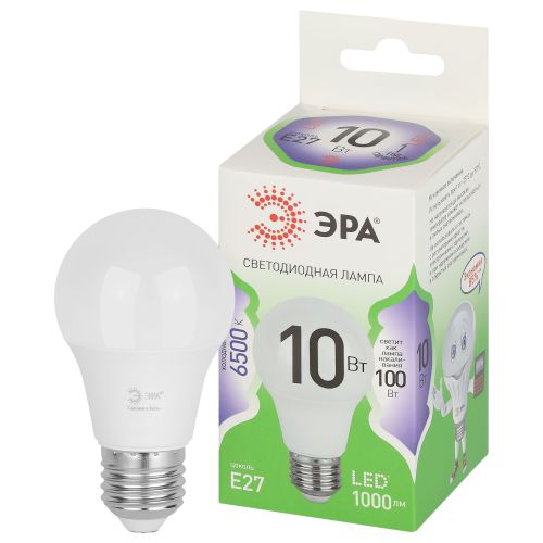 Лампа светодиодная GREEN LINE A60-10W-865-E27 GL 10Вт A60 6500К холодный бел. E27 Эра Б0067090 (1949448)