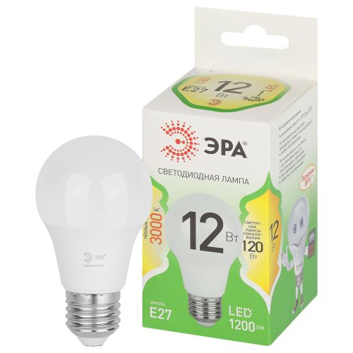 Лампа светодиодная GREEN LINE A60-12W-830-E27 GL 12Вт груша 3000К свет тепл. E27 Эра Б0067110 (1954440)