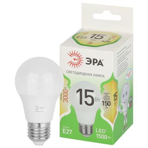 Лампа светодиодная GREEN LINE A60-15W-830-E27 GL 15Вт груша 3000К свет тепл. E27 Эра Б0067112 (1954443)
