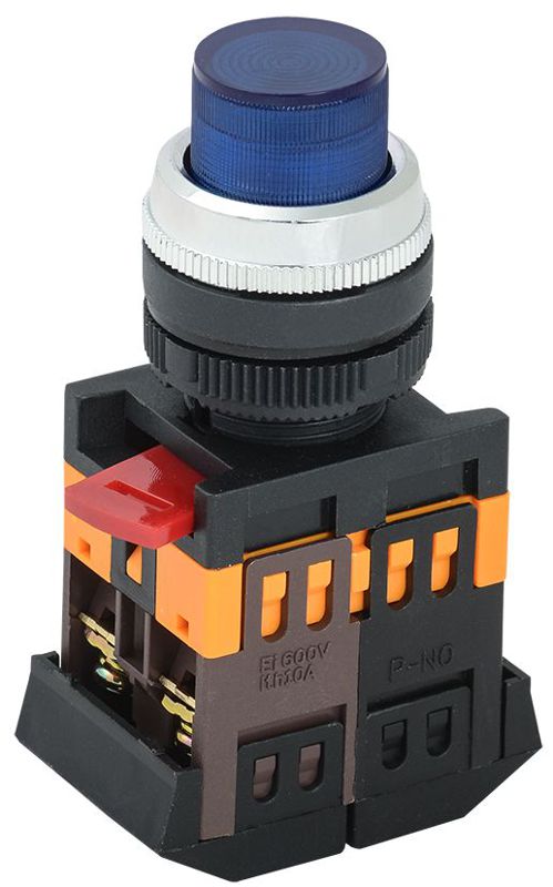 Кнопка ABLFP-22 d22мм 1з+1р 240В неон син. IEK BBT20-ABLFP-K07 (78934)