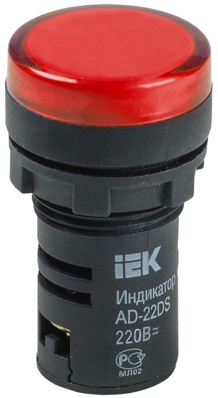 Лампа светосигнальная AD22DS d22мм 230В красн. KARAT IEK BLS10-ADDS-230-K04 (43326)