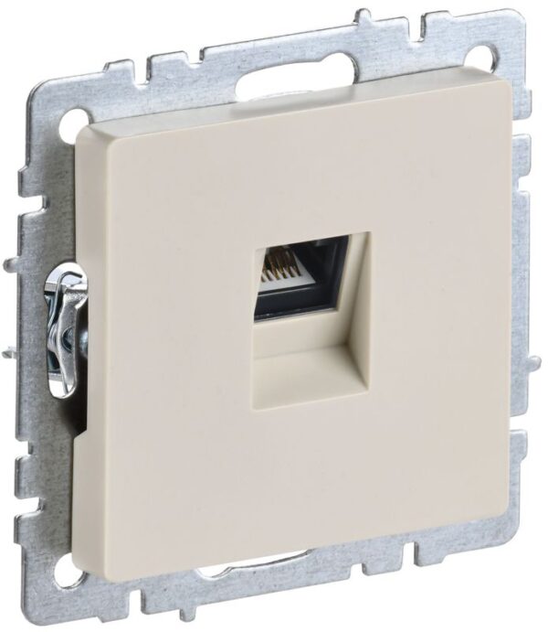 Розетка компьютерная СП RJ45 кат.5E BRITE РК10-БрКр механизм беж. IEK BR-K10-1-K10 (1623777)