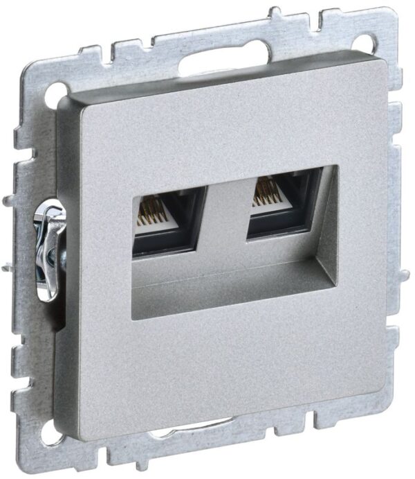 Розетка компьютерная двойн. СП RJ45 кат.5E BRITE РК10-2-БрА механизм алюм. IEK BR-K20-1-K47 (1617402)