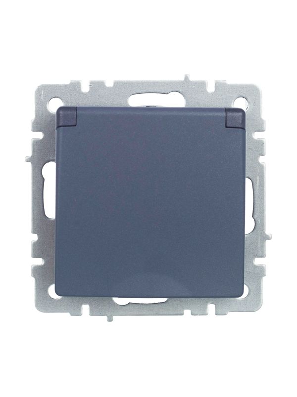 Розетка BRITE РСбш10-3-БрМ 16А IP20 с заземл. защ. шторки с крышкой механизм маренго IEK BR-R16-16-K35 (1617426)