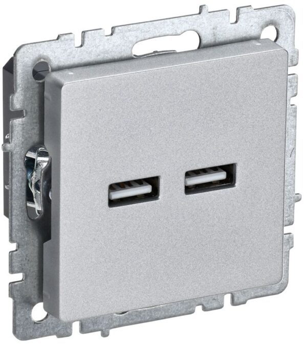 Розетка BRITE USB A+A 3.1А РЮ10-1-БрА механизм алюм. IEK BR-U21-D31-K47 (1679769)