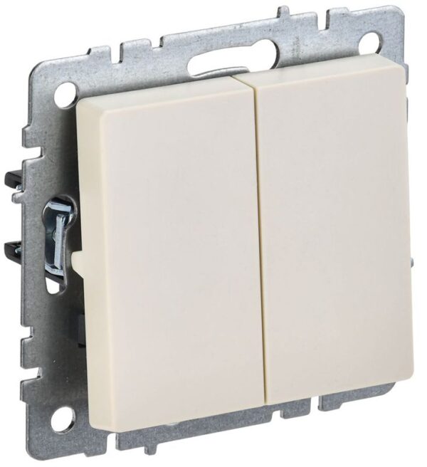 Выключатель 2-кл. СП BRITE ВС10-2-0-БрКр 10А механизм беж. IEK BR-V20-0-10-K10 (1617269)