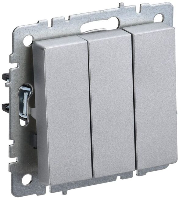 Выключатель 3-кл. СП BRITE ВС10-3-0-БрА 10А механизм алюм. IEK BR-V30-0-10-K47 (1617285)