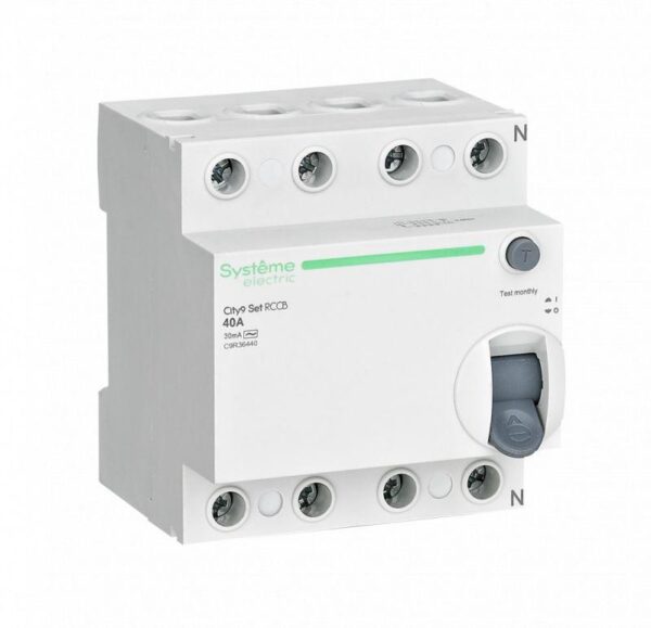 Выключатель дифференциального тока (УЗО) 4п 40А 30мА тип AC City9 Set 400В SE C9R36440 (1701648)