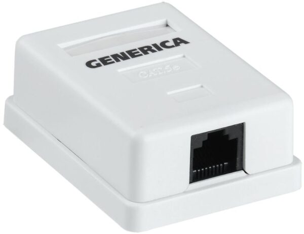 Розетка компьютерная 1-м ОП RJ45 кат.5E UTP GENERICA CS2-1C5EU-12-G (1318185)