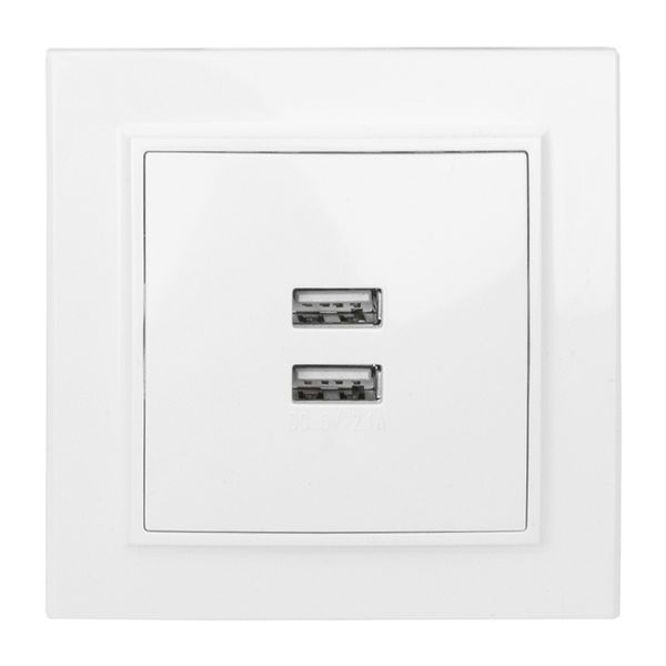 Розетка USB 2-м СП Минск 2.1А бел. EKF ERR-2USB-100 (1279151)